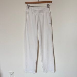 Aritzia TNA Cotton Sweatpants white with silver logo XS wide leg